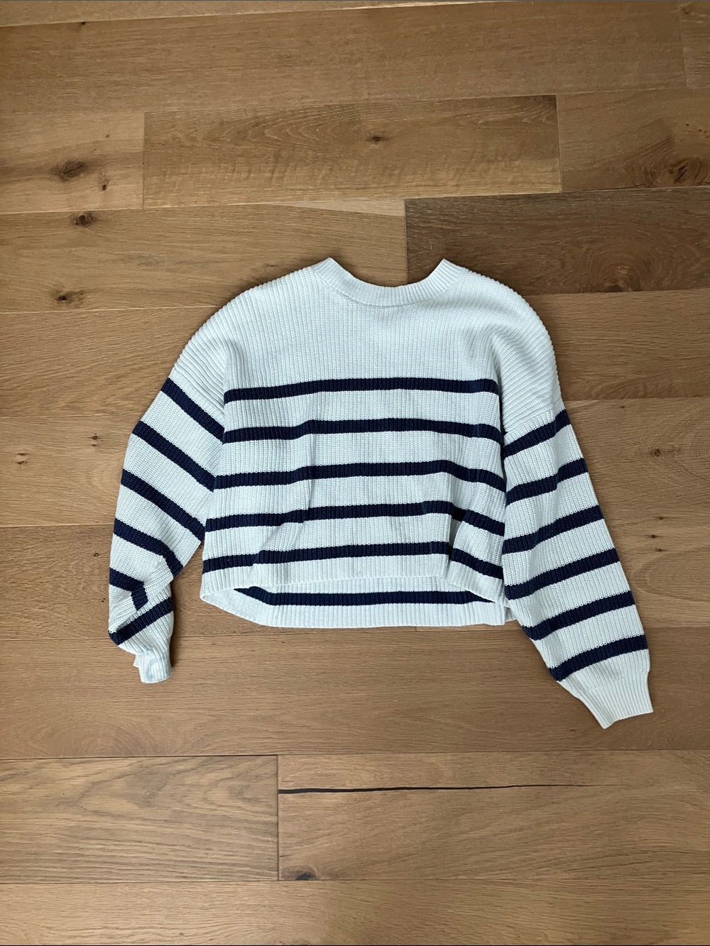 Hollister striped white and navy sweater